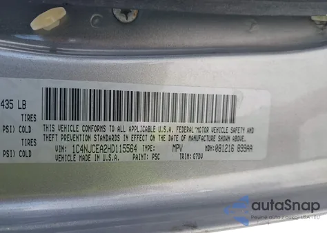 2017 Jeep Compass Latitude Fwd z USA, uszkodzony, nr VIN 1C4NJCEA2HD115564